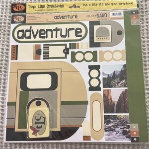 Top Line Creations Adventure Scrapbook Kit — Green and Tan